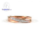 แหวนพิงค์โกลด์ แหวนคู่ แหวนเพชร แหวนแต่งงาน แหวนหมั้น-R1244DPG	